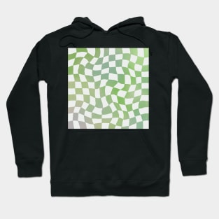 Trippy Aesthetic Checkered blue green Pattern Hoodie